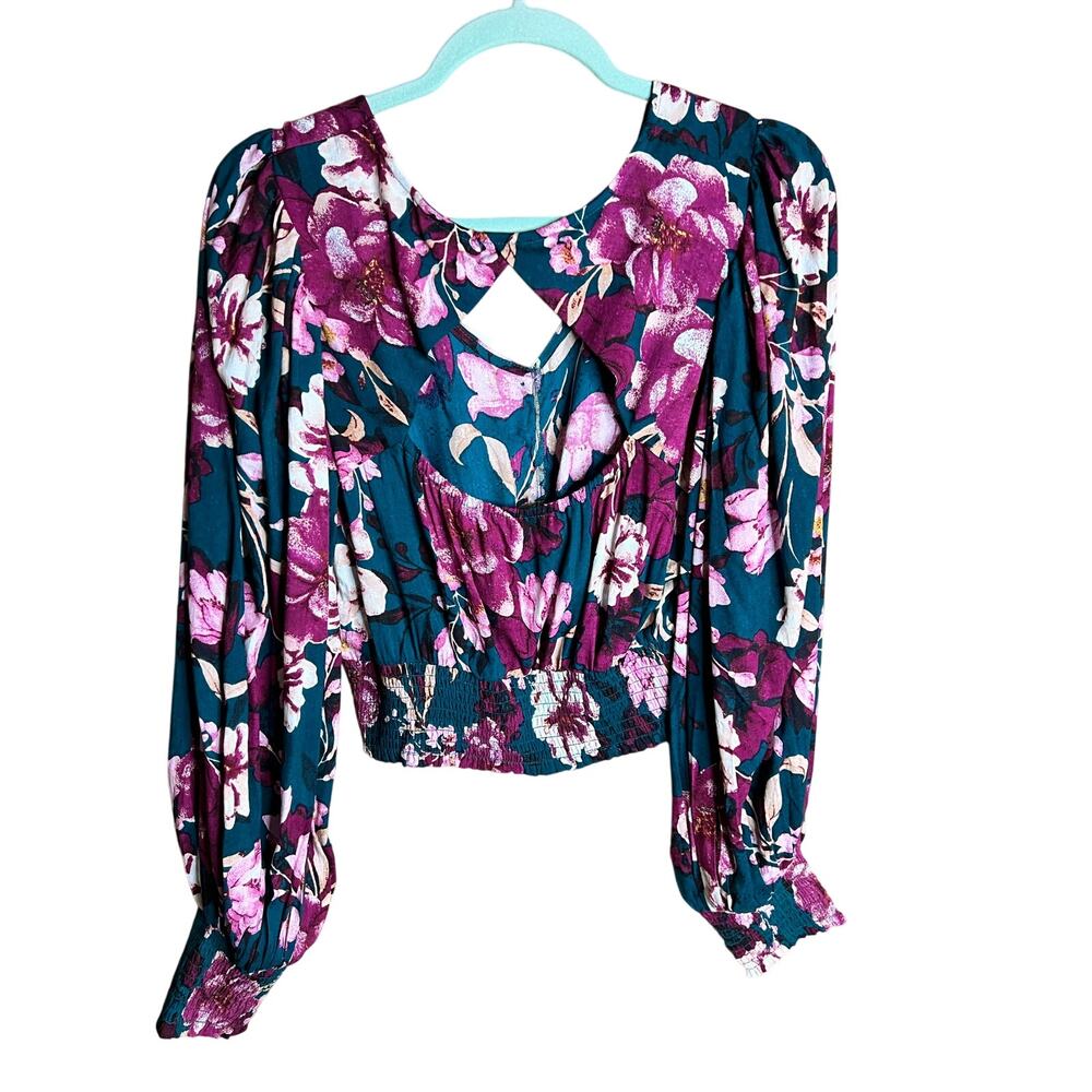 Band Of The Free - B.O.G Collective Green Floral Crop Top L NWT - Picture 2 of 4